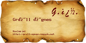 Grüll Ágnes névjegykártya